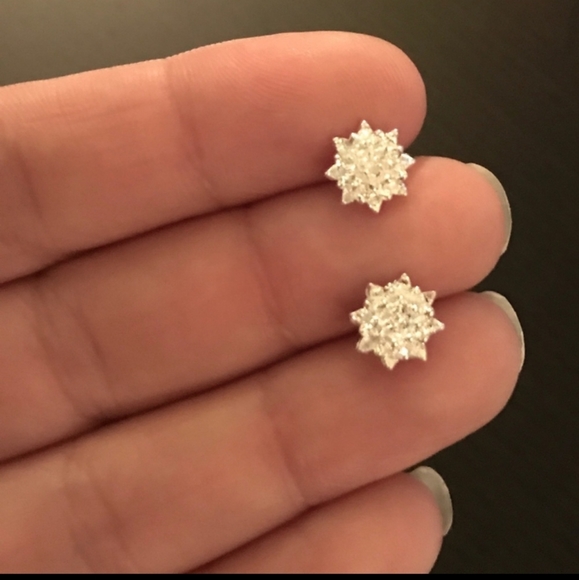 🌺LOTUS! SO ADORABLE! SILVER PLATED STUDS🌺 - Picture 7 of 8